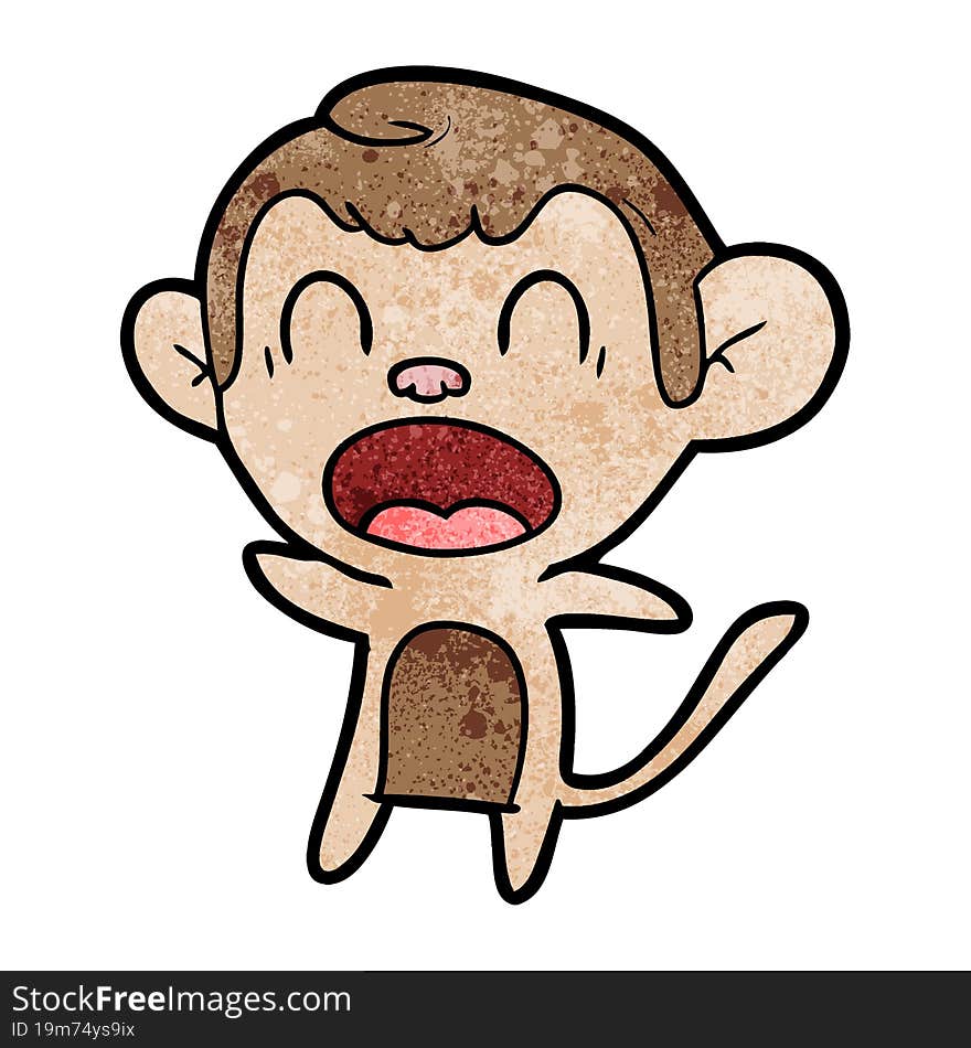 shouting cartoon monkey. shouting cartoon monkey