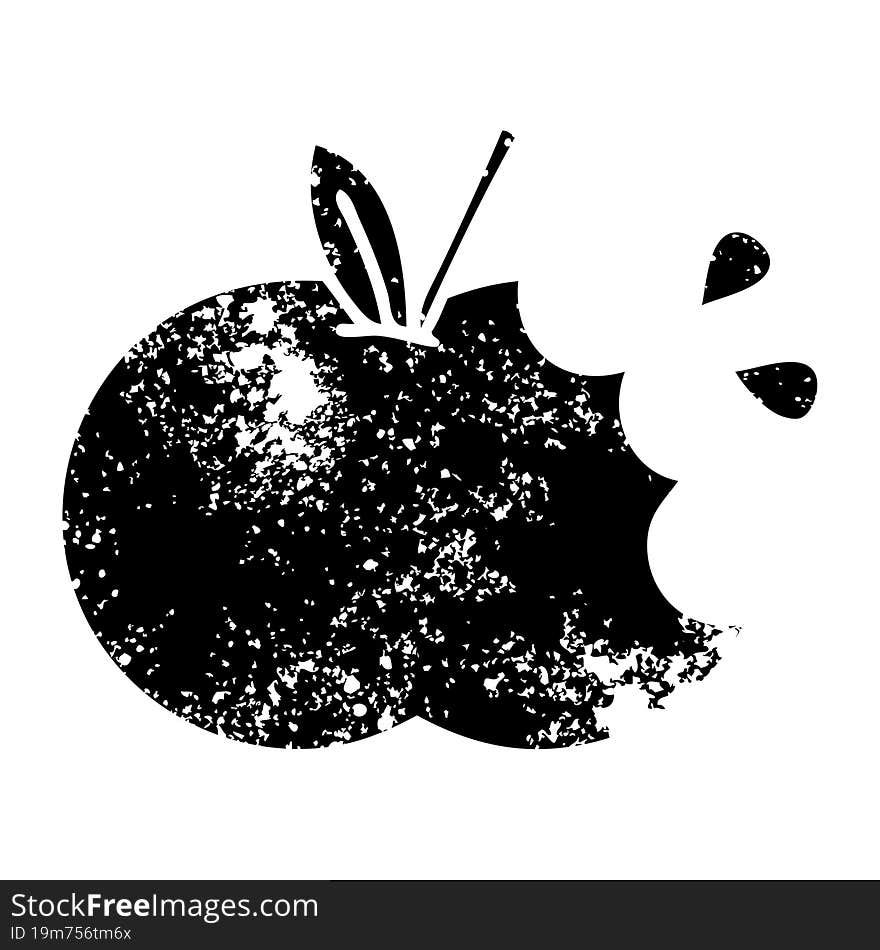 distressed symbol juicy apple