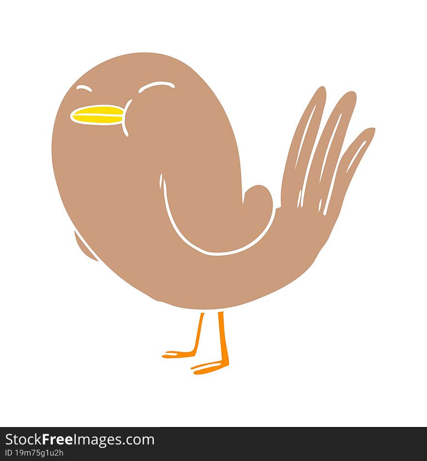 flat color style cartoon Bird