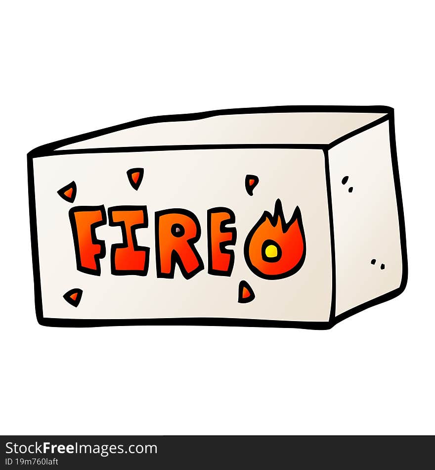 cartoon doodle emergency fire sign