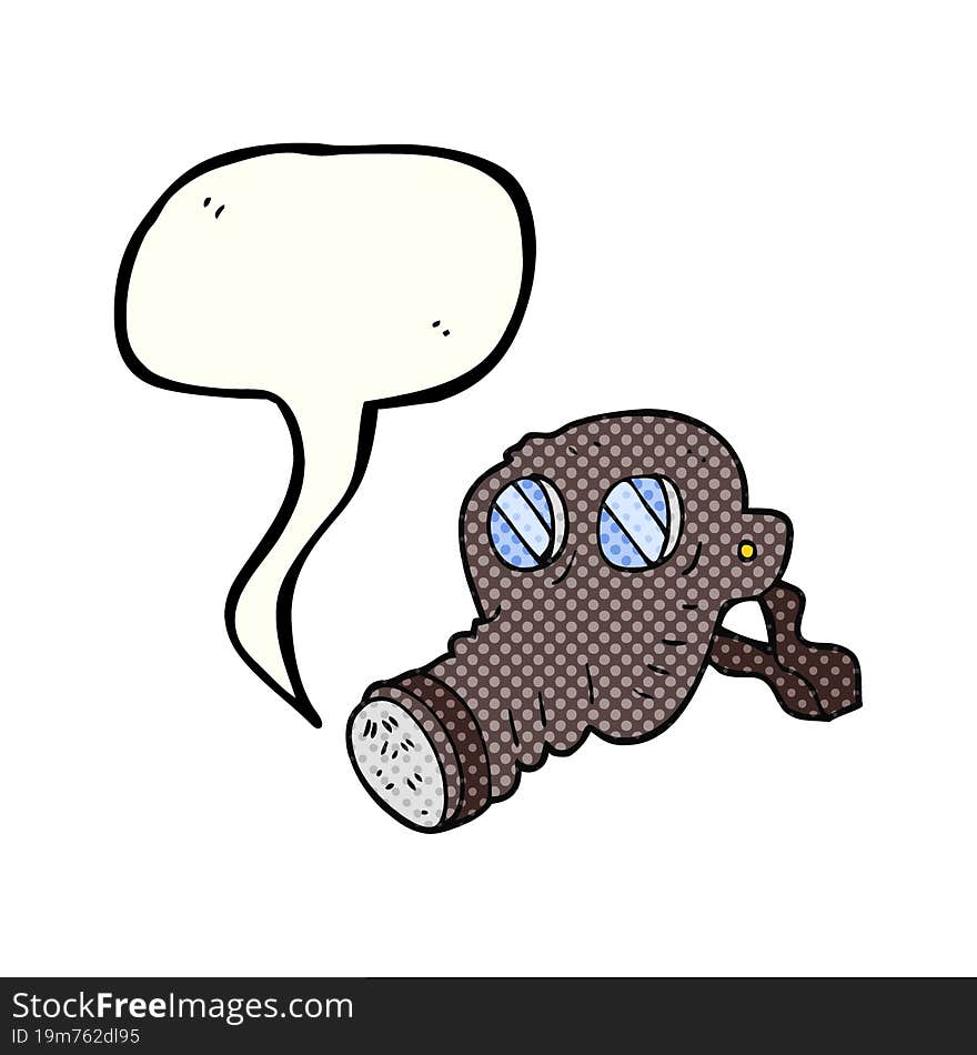 comic book speech bubble cartoon gas mask