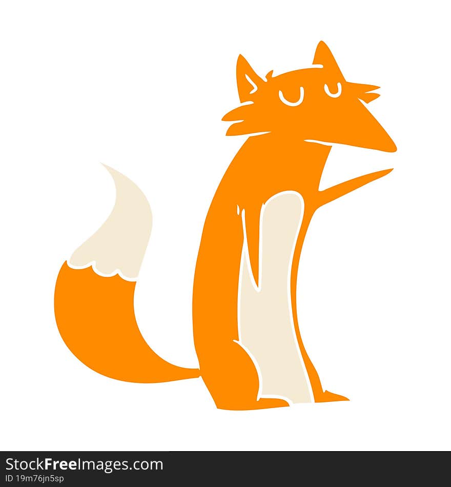 flat color style cartoon fox