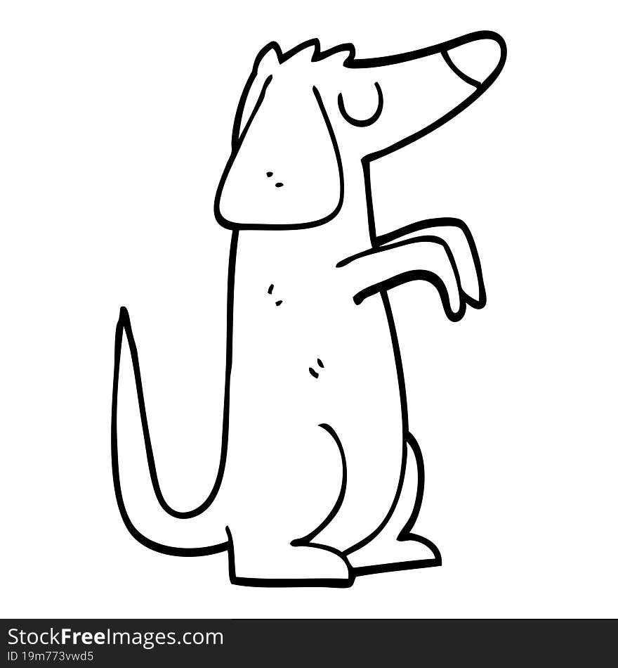 line drawing cartoon dog