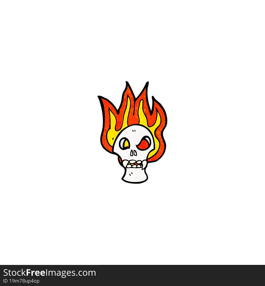 Flaming Skull Cartoon