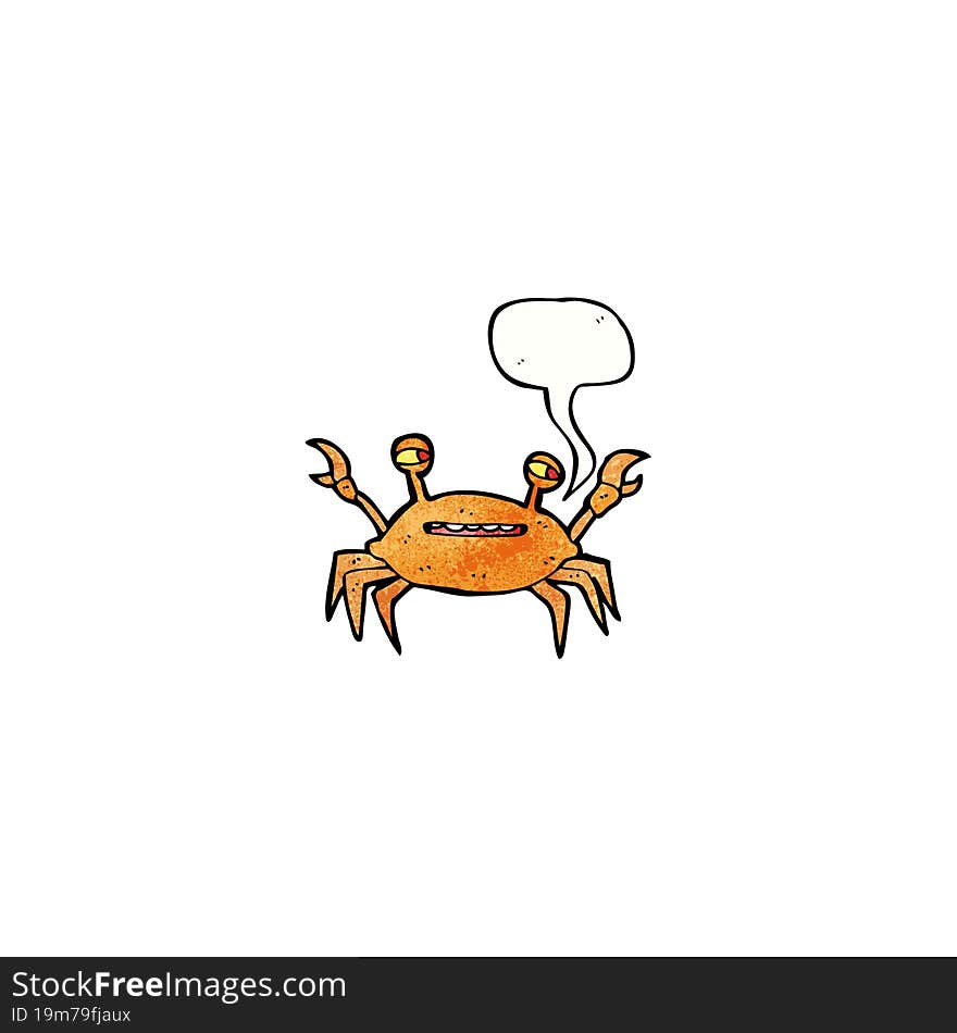 cartoon crab with speech bubble