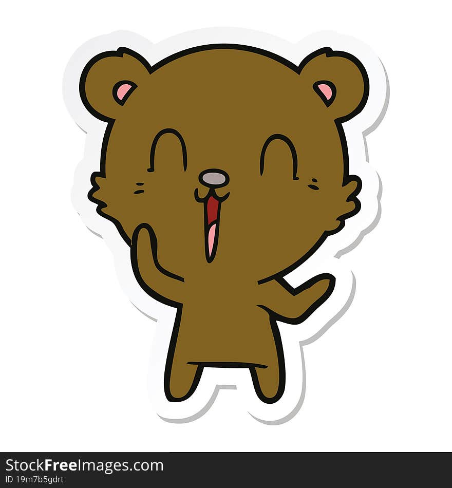 Sticker Of A Happy Cartoon Bear