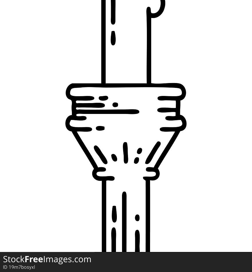 tattoo in black line style of a candelabra. tattoo in black line style of a candelabra