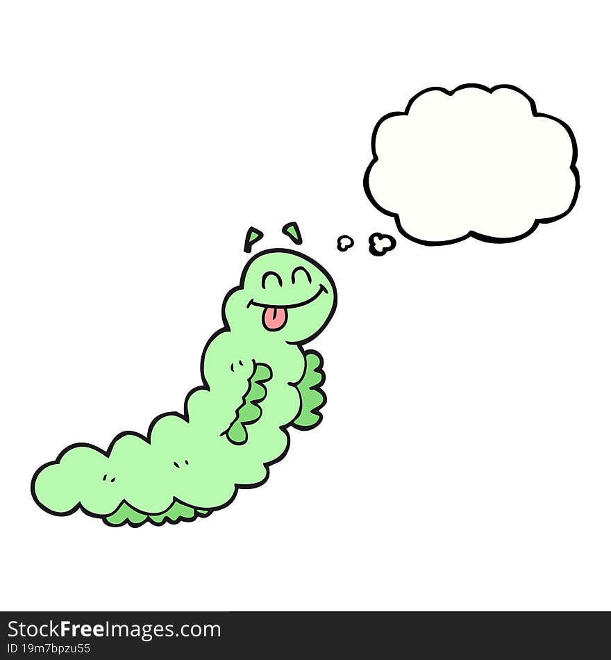 thought bubble cartoon caterpillar