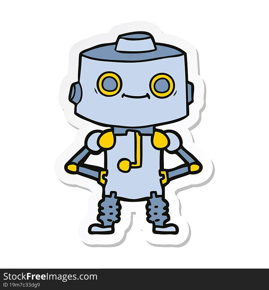 sticker of a cartoon robot