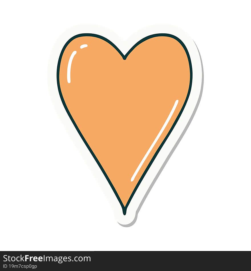 sticker of tattoo in traditional style of a heart. sticker of tattoo in traditional style of a heart