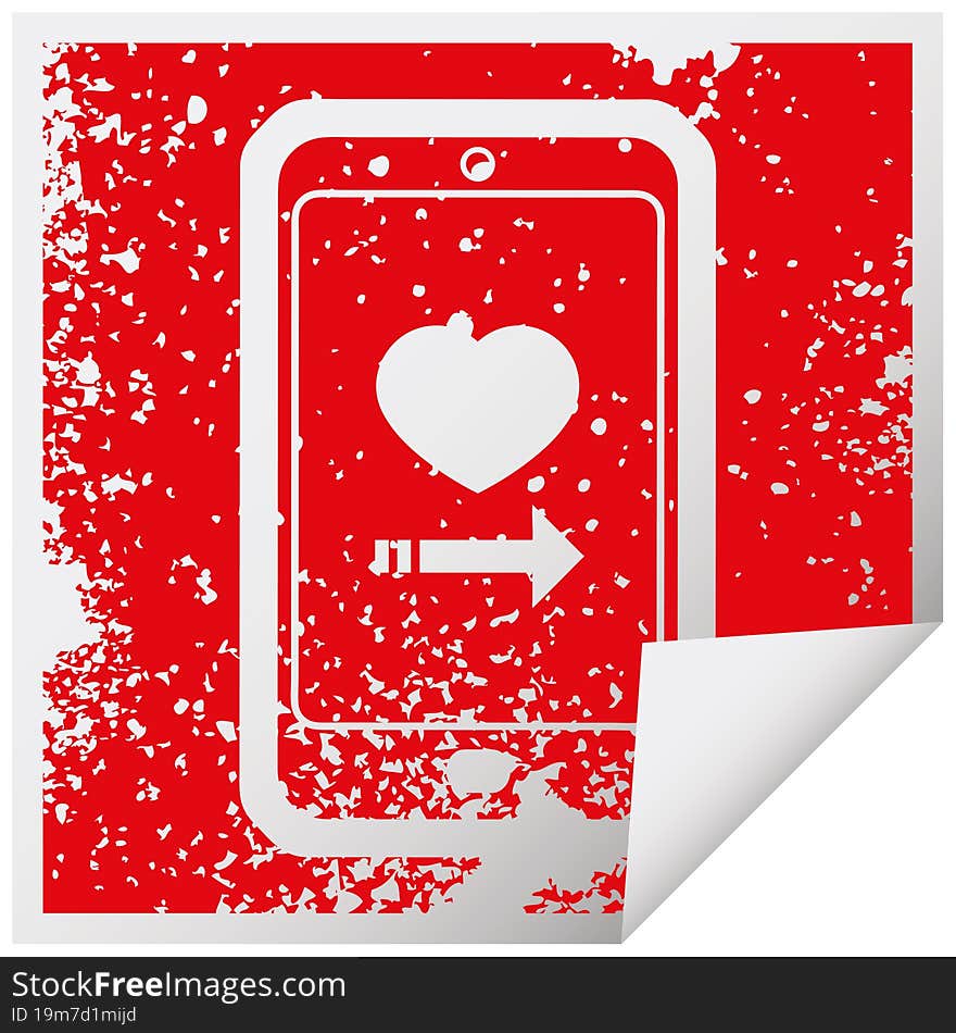 dating app on cell phone graphic icon