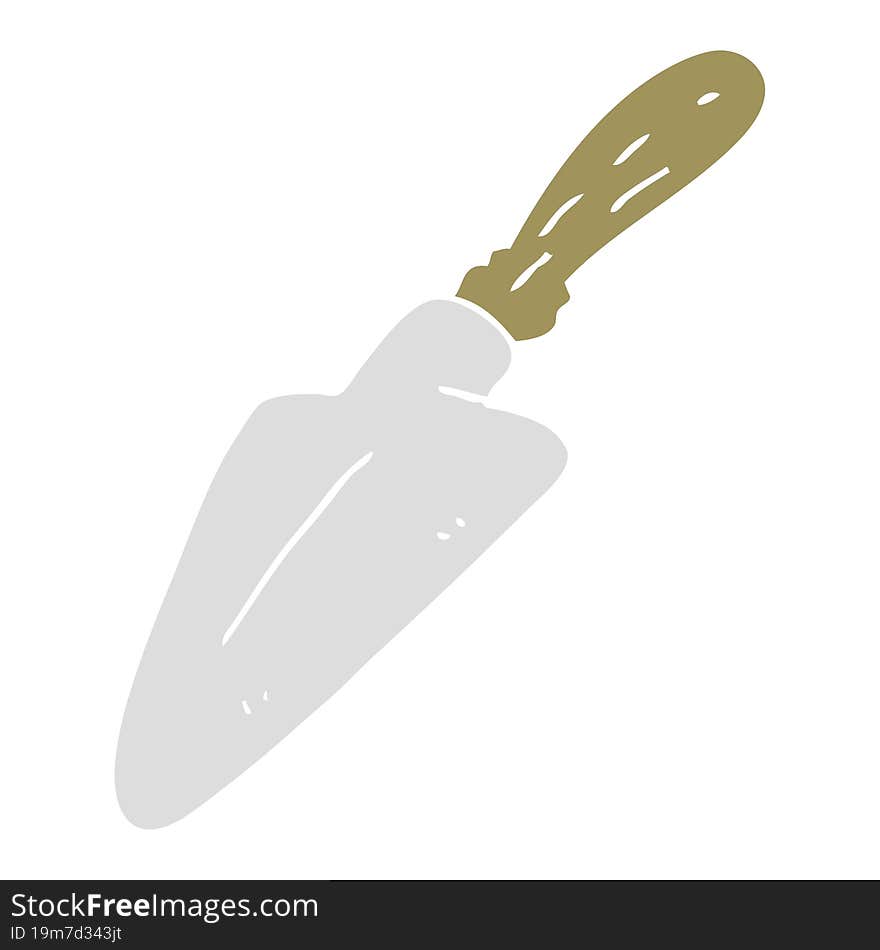 Flat Color Illustration Of A Cartoon Trowel