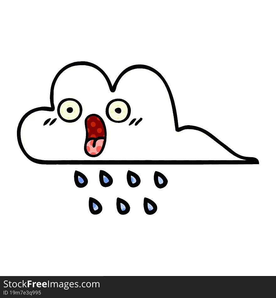 comic book style cartoon of a rain cloud