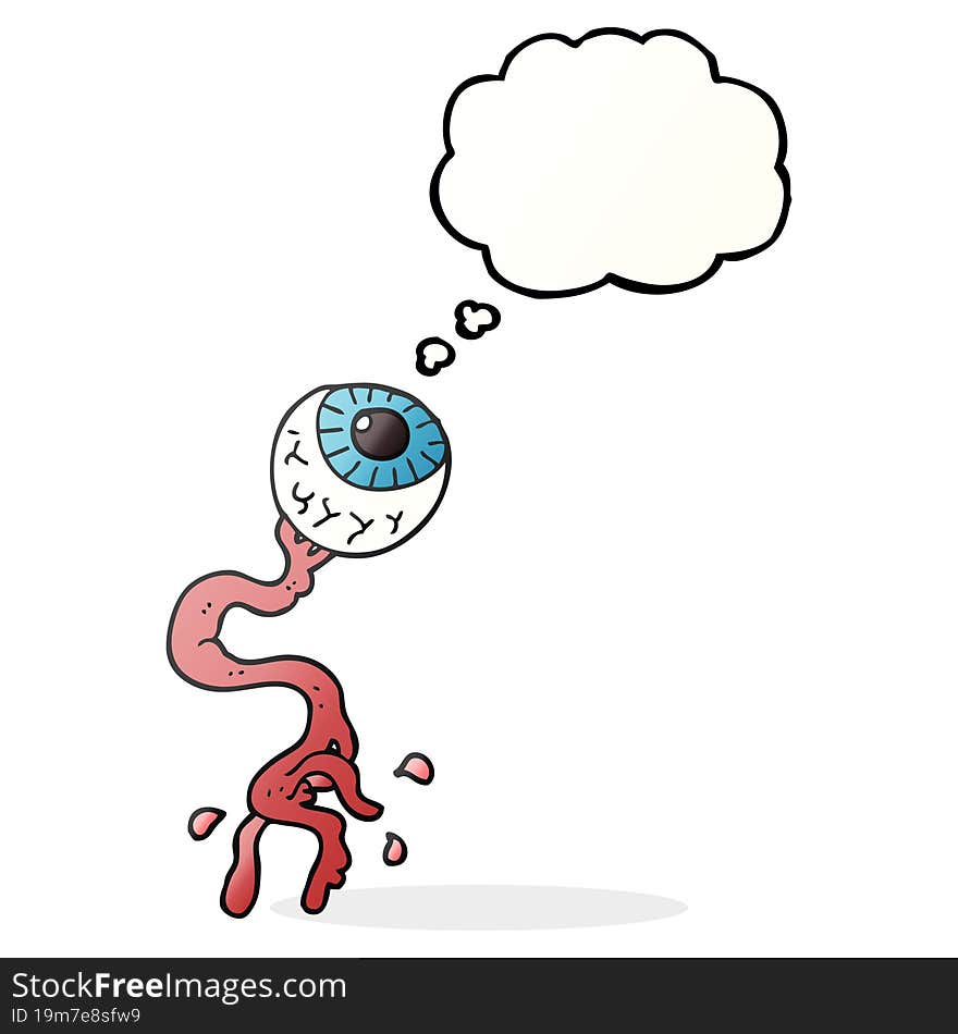 freehand drawn thought bubble cartoon gross eyeball