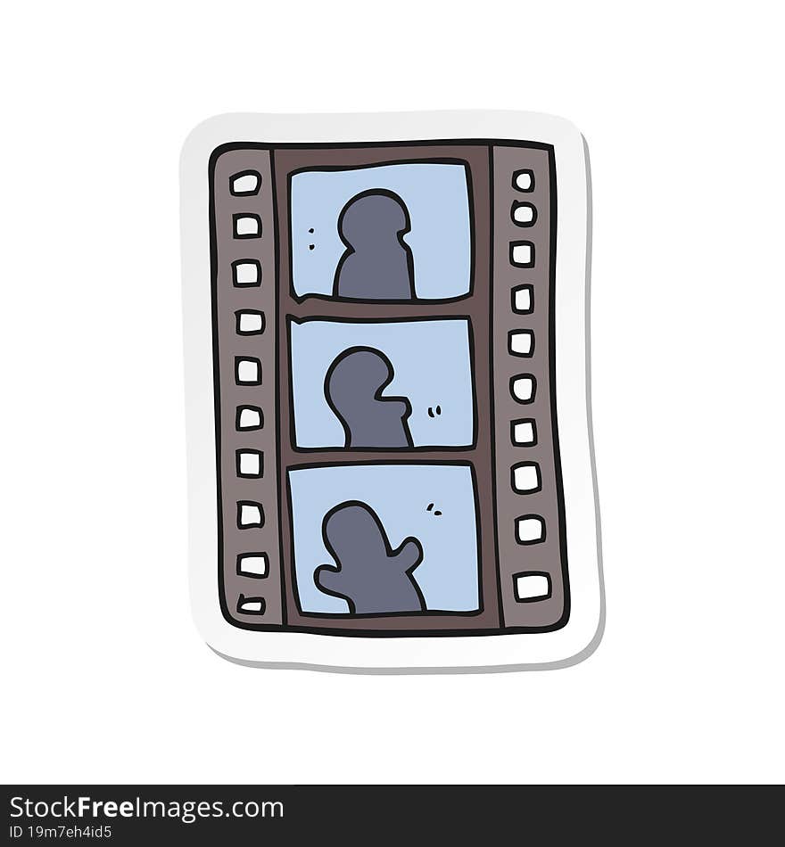 sticker of a cartoon film strip