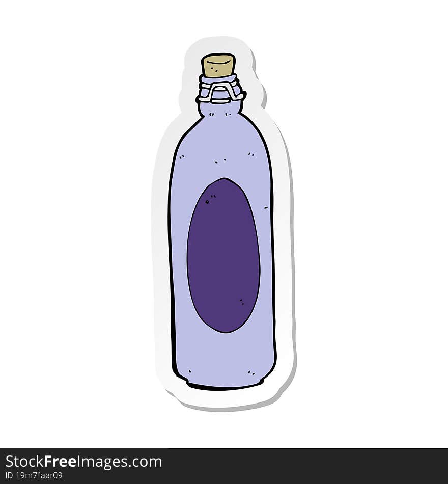 sticker of a cartoon traditional bottle