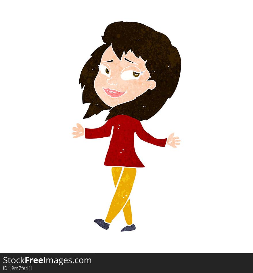 stress free woman cartoon