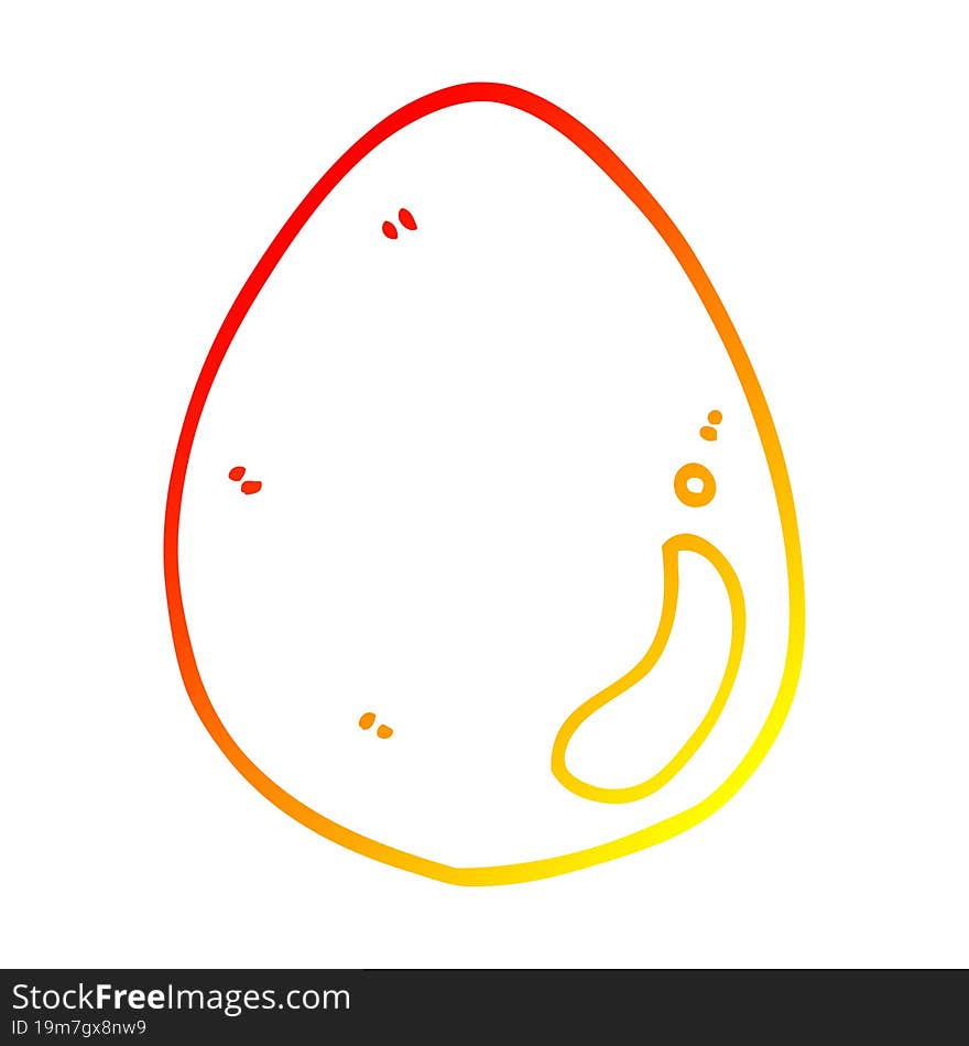 warm gradient line drawing cartoon egg