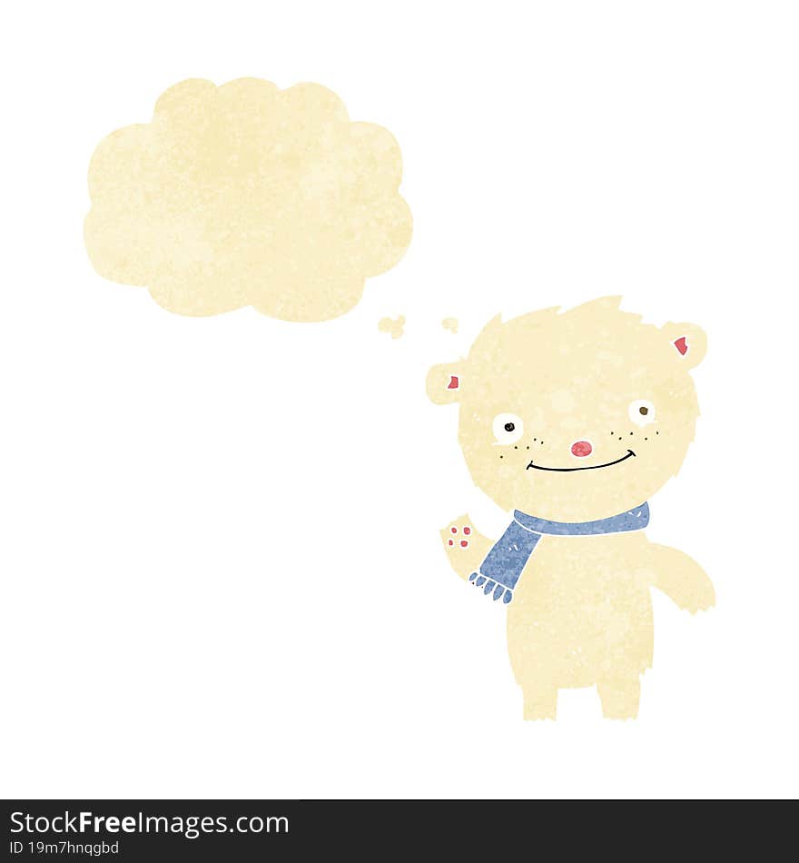 cartoon cute polar bear with thought bubble