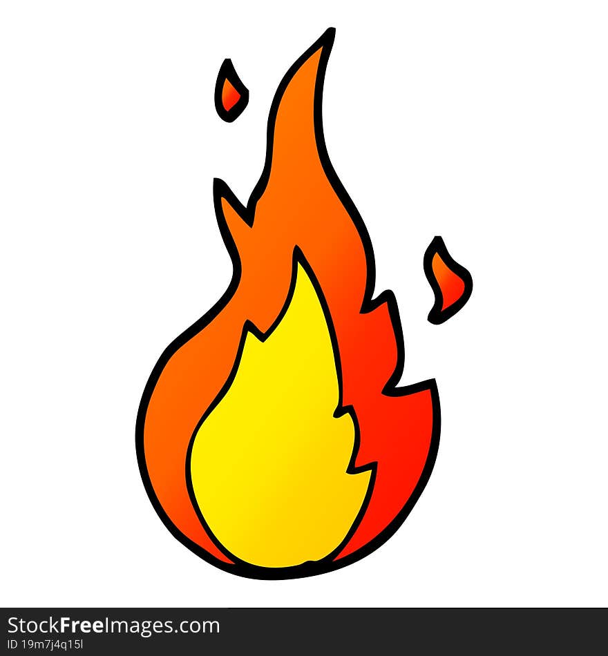 Vector Gradient Illustration Cartoon Flame Symbol