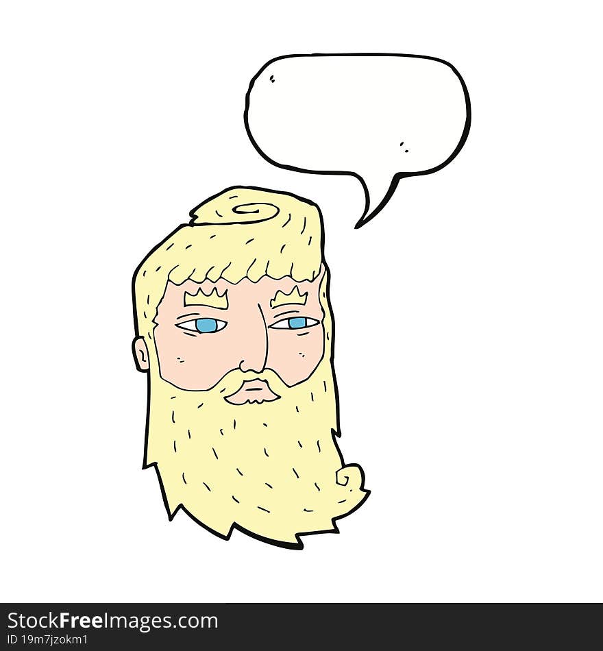 Cartoon Bearded Man With Speech Bubble