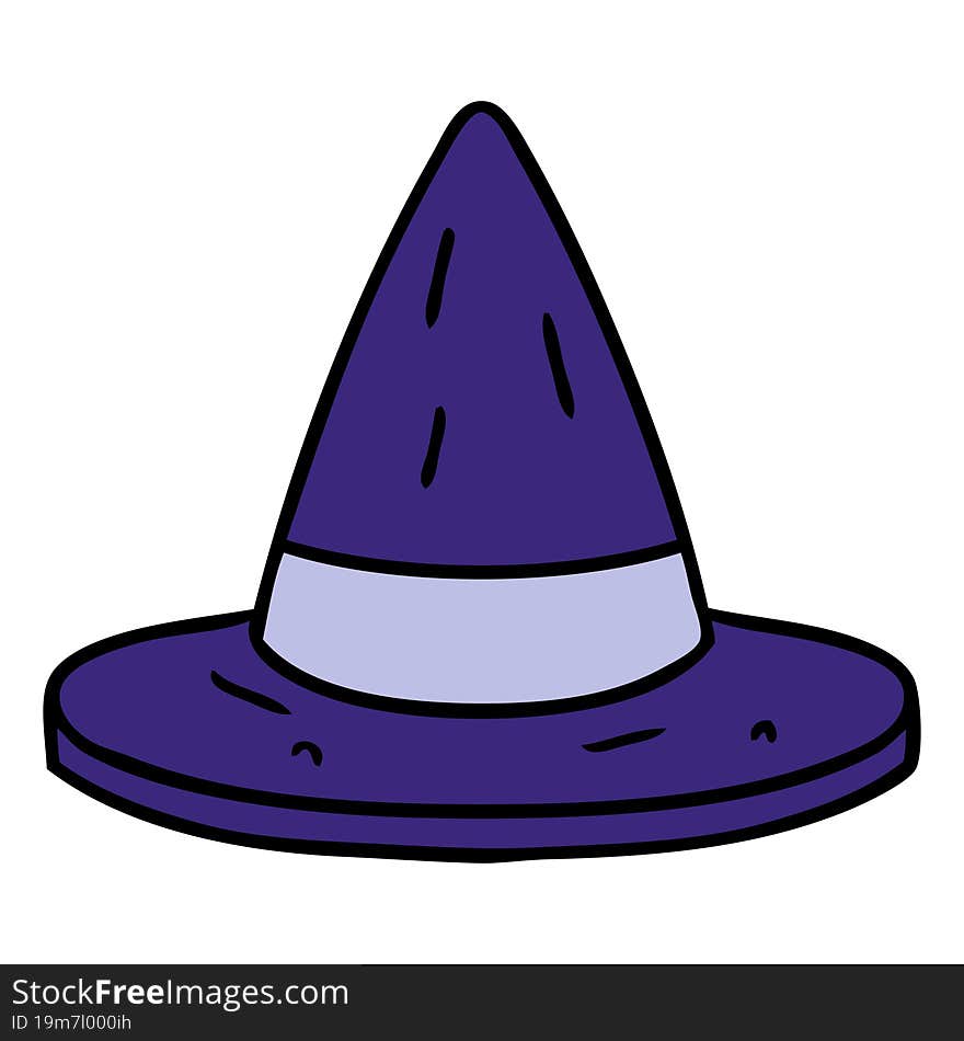 cartoon doodle of a witches hat