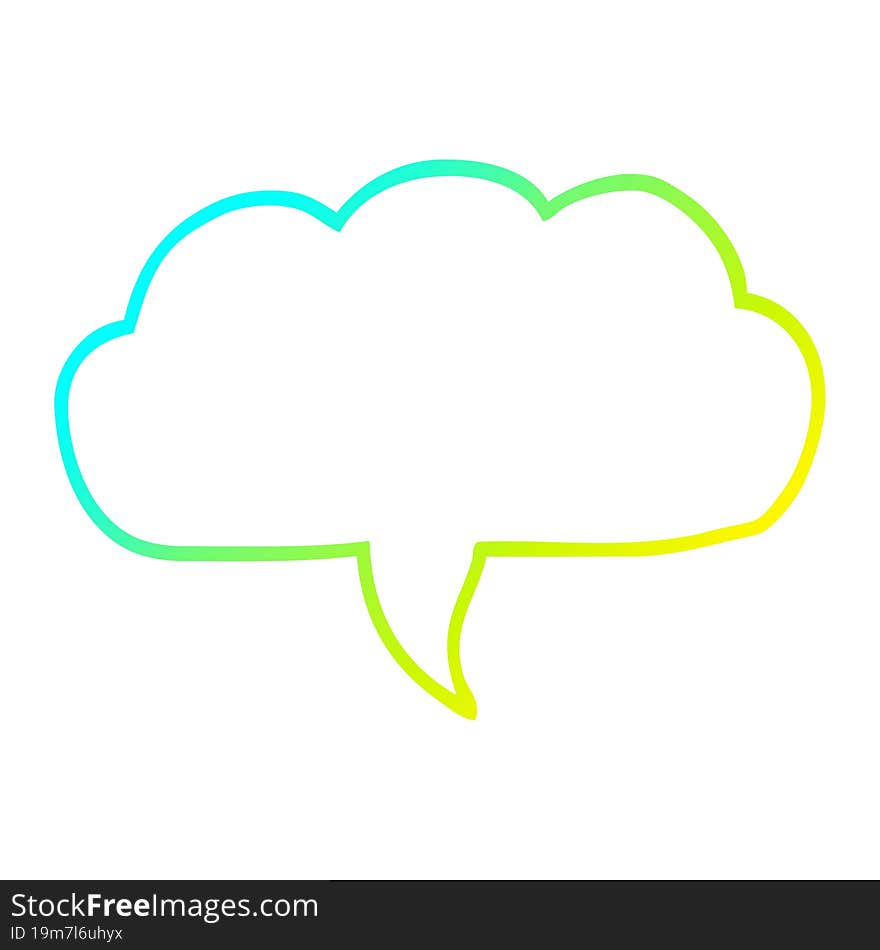 cold gradient line drawing cartoon cloud speech bubble