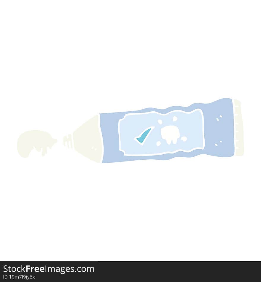 Flat Color Illustration Of A Cartoon Toothpaste