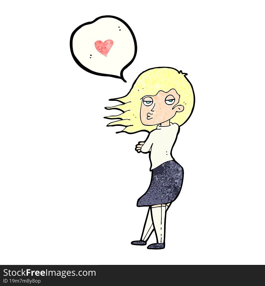 cartoon woman talking about love