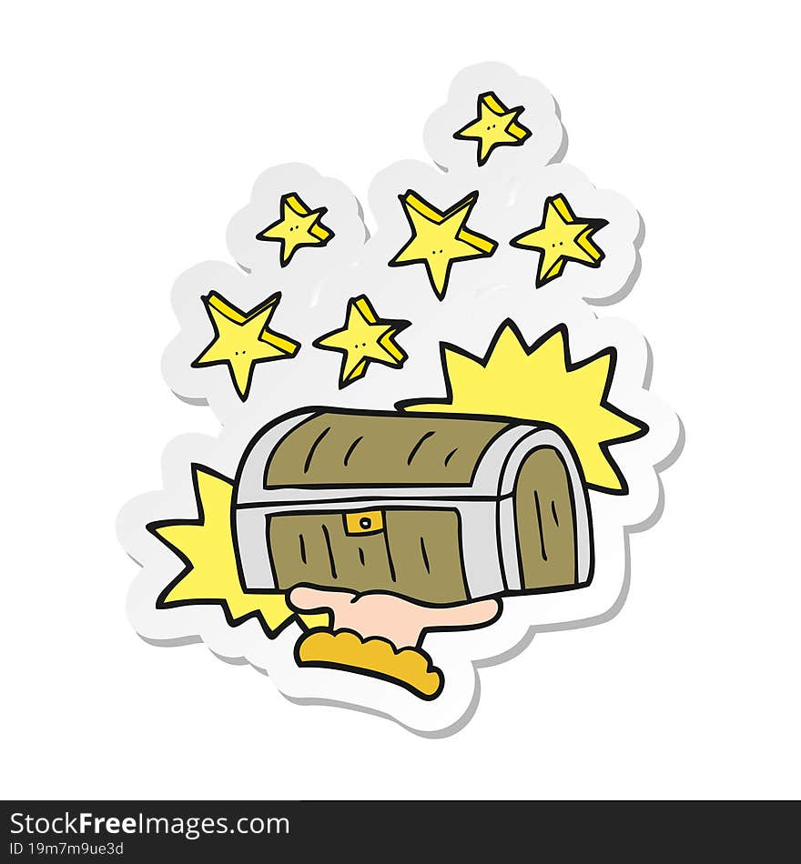 sticker of a cartoon treasure chest