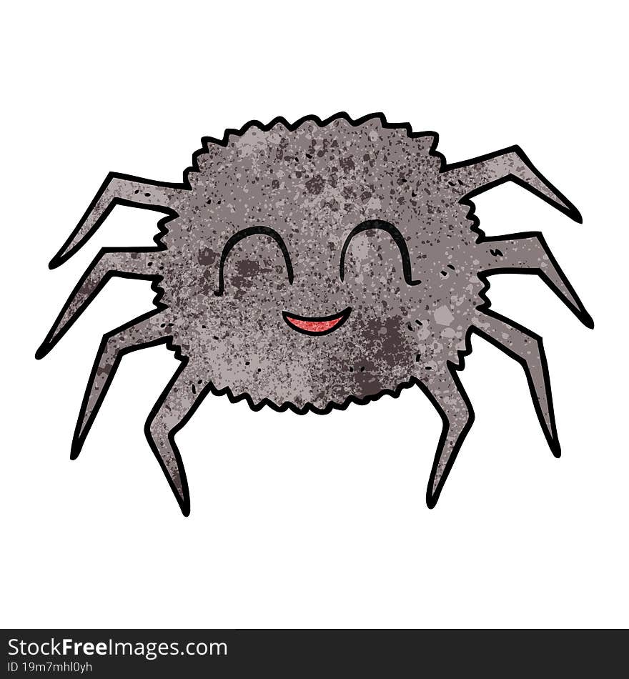 freehand textured cartoon spider