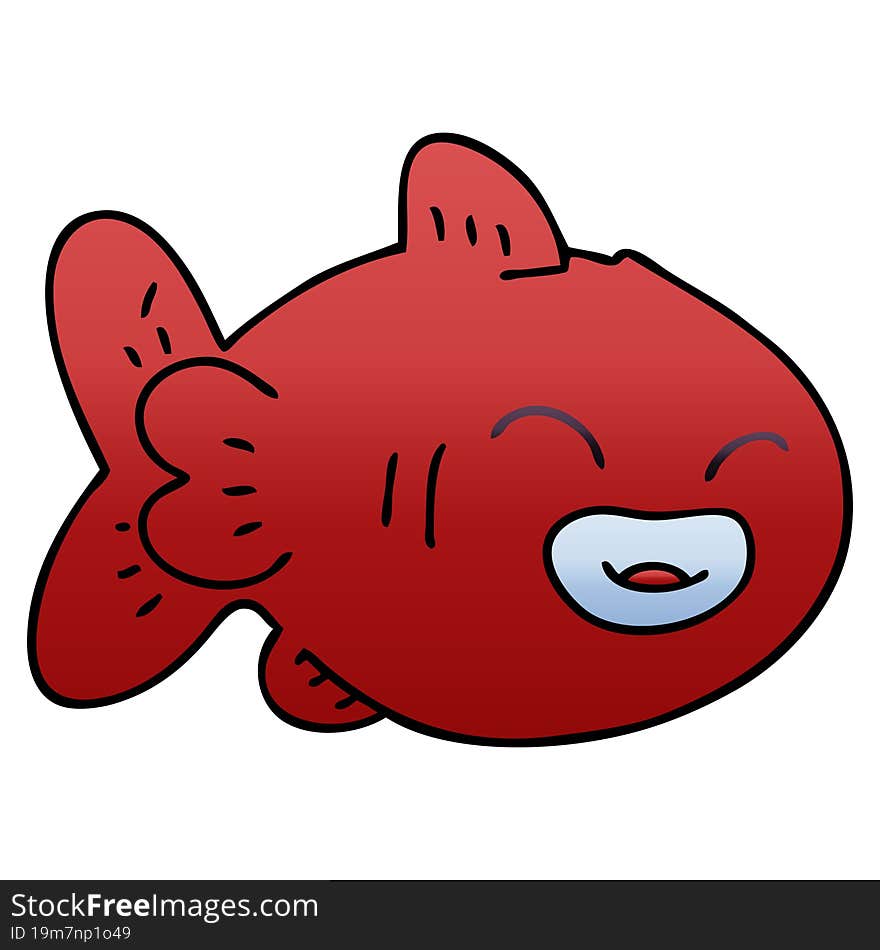 quirky gradient shaded cartoon fish