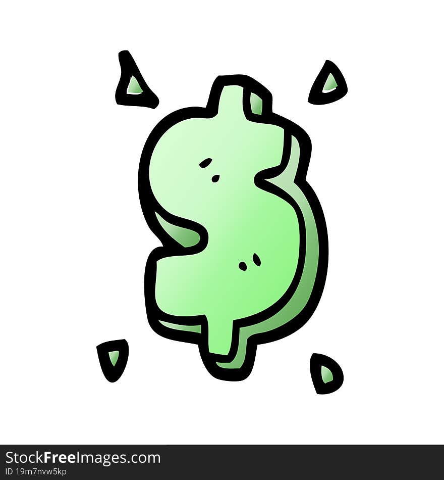 cartoon doodle dollar sign