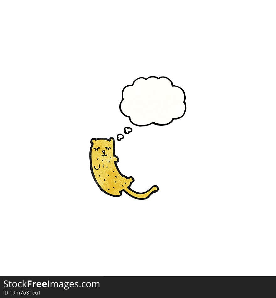 cartoon cat with thought bubble