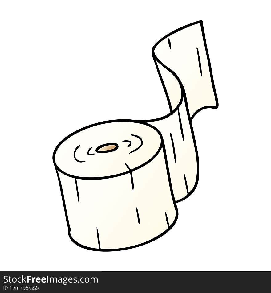 gradient cartoon doodle of a toilet roll