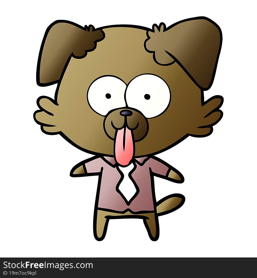 cartoon dog with tongue sticking out. cartoon dog with tongue sticking out