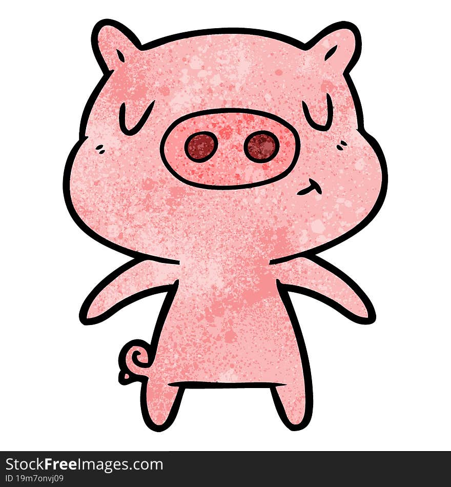 cartoon content pig. cartoon content pig