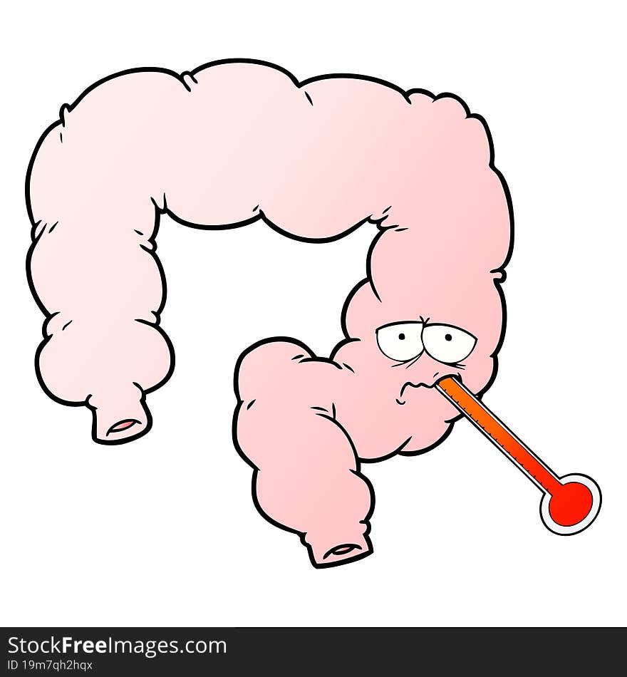 cartoon unhealthy colon. cartoon unhealthy colon