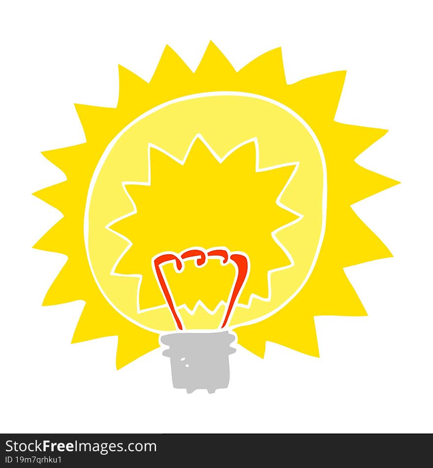 flat color illustration of light bulb. flat color illustration of light bulb