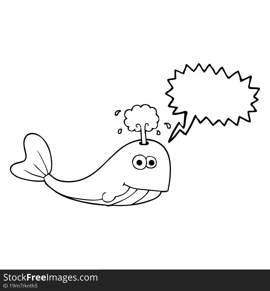 speech bubble cartoon whale spouting water