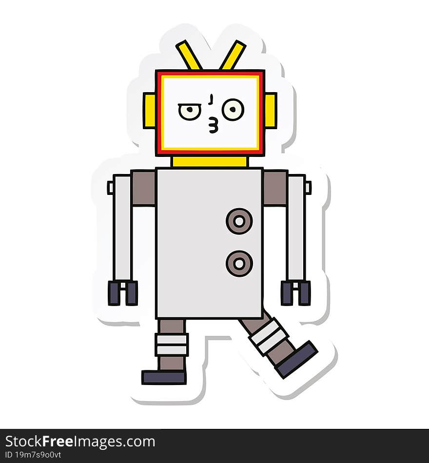 sticker of a cute cartoon robot