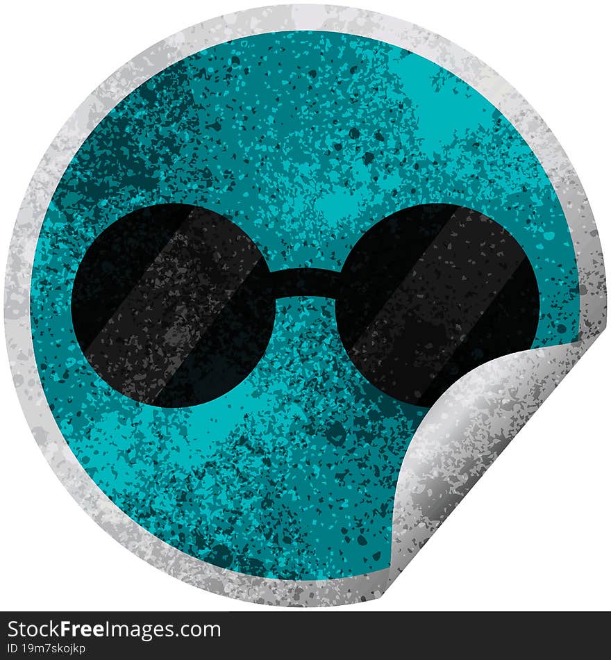 sunglasses graphic circular sticker