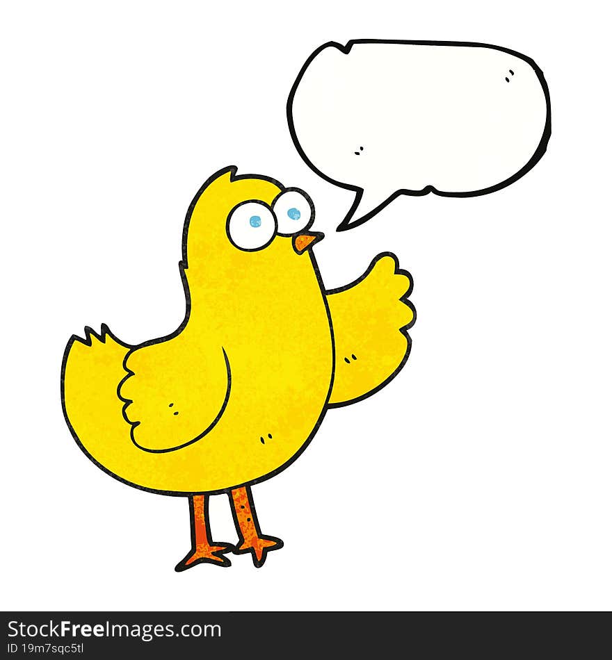 Speech Bubble Textured Cartoon Bird