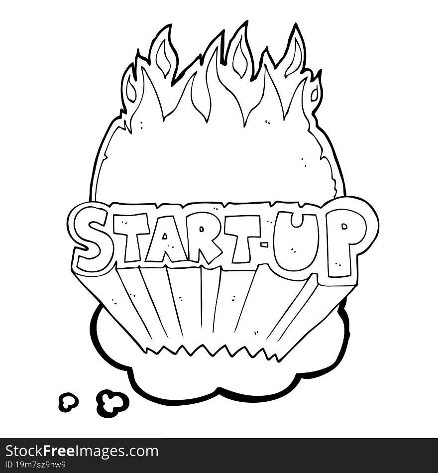 Thought Bubble Cartoon Startup Symbol