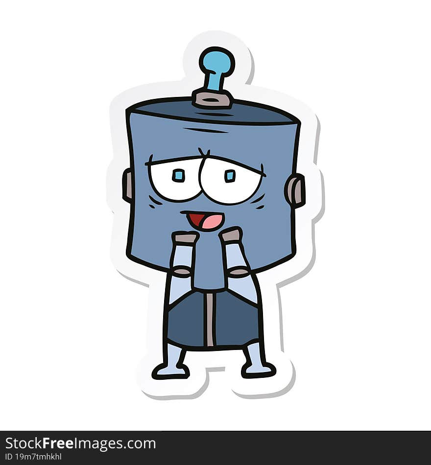 sticker of a cartoon robot