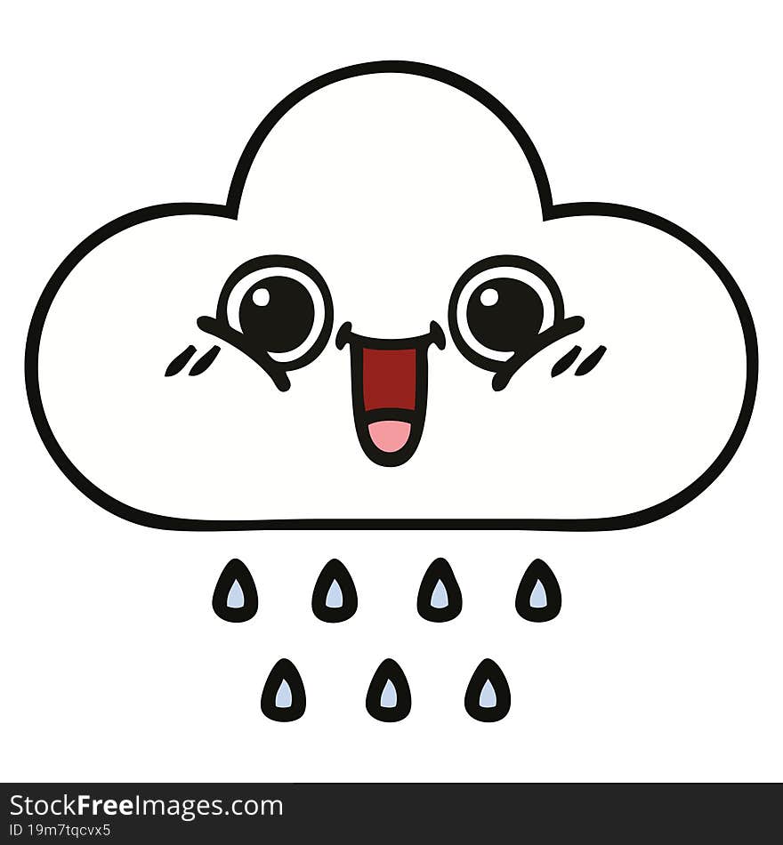 cute cartoon of a rain cloud. cute cartoon of a rain cloud