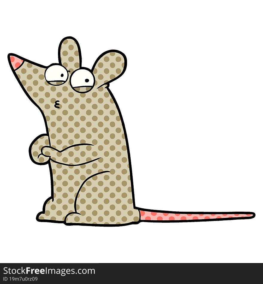 cartoon suspicious mouse. cartoon suspicious mouse