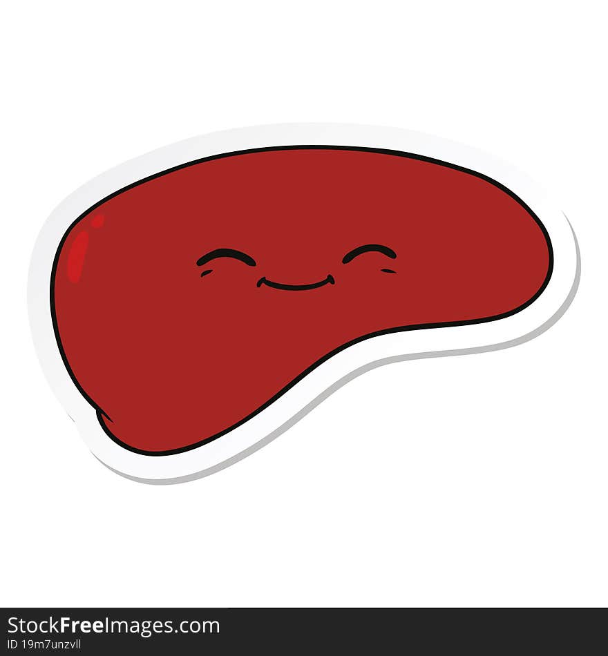 sticker of a cartoon liver