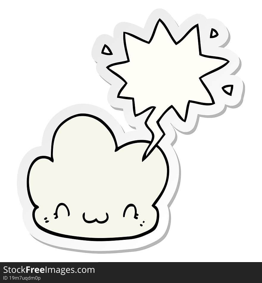 cartoon cloud and speech bubble sticker