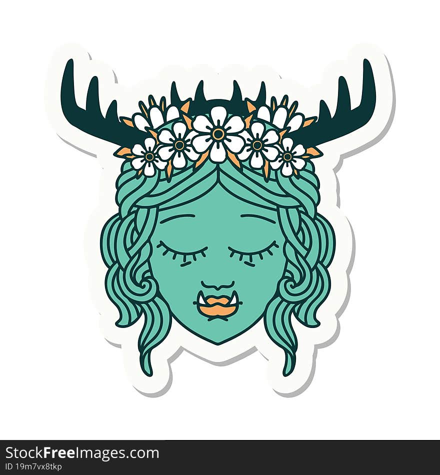 Orc Druid Character Face Sticker